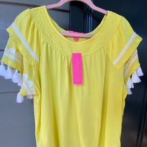 NEW Lilly Pulitzer Nailah Top Yellow XL
